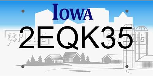 2EQK35 Iowa License Plate
