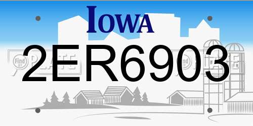 2ER6903 Iowa License Plate