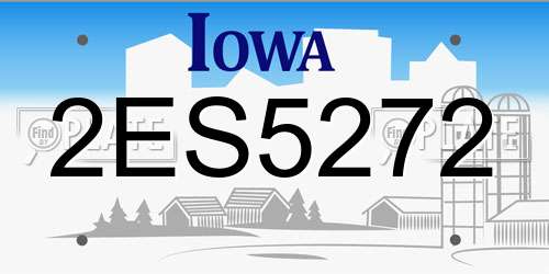 2ES5272 Iowa License Plate
