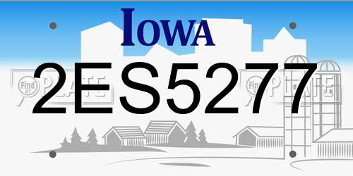 2ES5277 Iowa License Plate