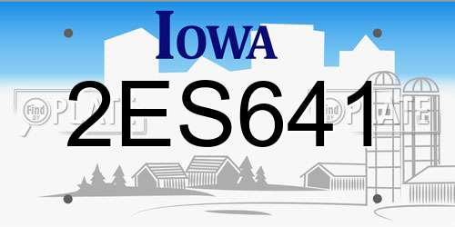 2ES641 Iowa License Plate
