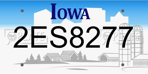 2ES8277 Iowa License Plate