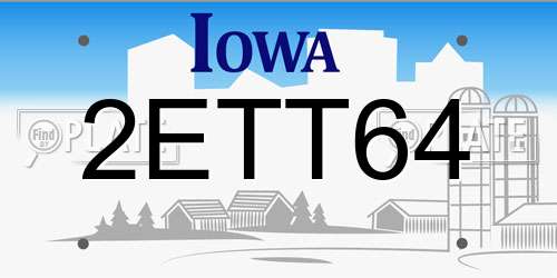 2ETT64 Iowa License Plate