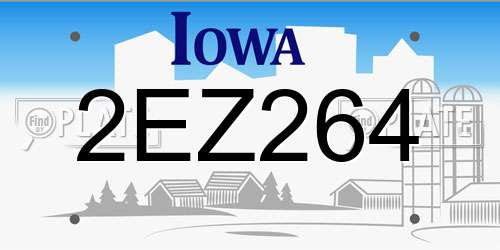 2EZ264 Iowa License Plate