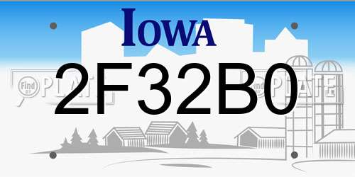 2F32B0 Iowa License Plate