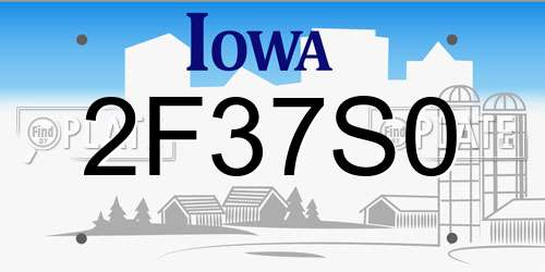 2F37S0 Iowa License Plate