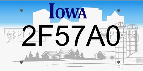 2F57A0 Iowa License Plate