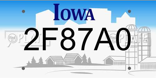 2F87A0 Iowa License Plate