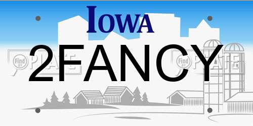 2FANCY Iowa License Plate