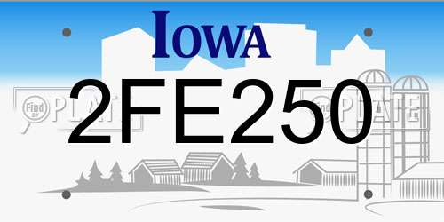 2FE250 Iowa License Plate