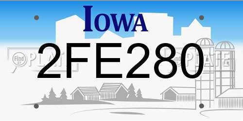 2FE280 Iowa License Plate