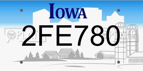 2FE780 Iowa License Plate