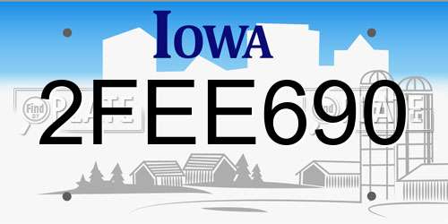 2FEE690 Iowa License Plate