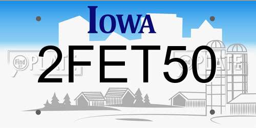 2FET50 Iowa License Plate