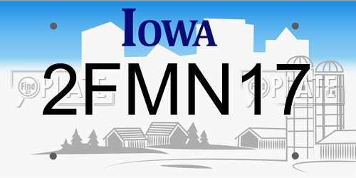2FMN17 Iowa License Plate