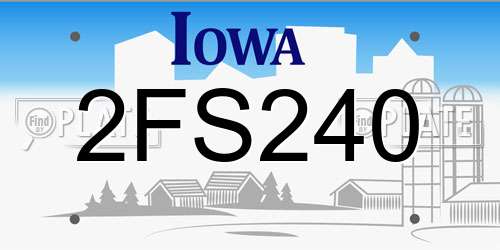 2FS240 Iowa License Plate