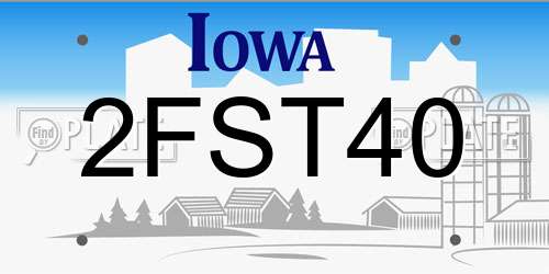 2FST40 Iowa License Plate