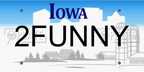 2FUNNY Iowa License Plate