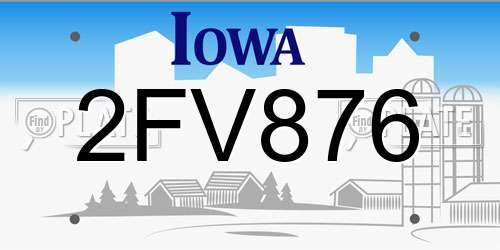 2FV876 Iowa License Plate