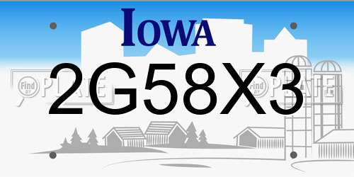 2G58X3 Iowa License Plate