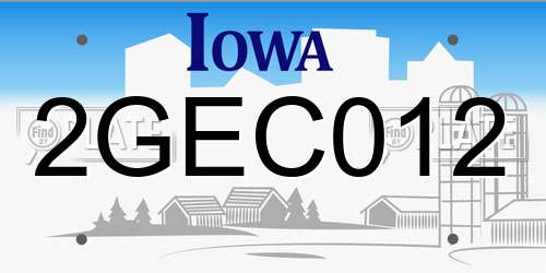 2GEC012 Iowa License Plate