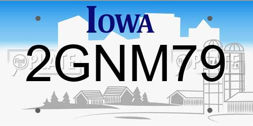 2GNM79 Iowa License Plate