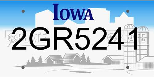 2GR5241 Iowa License Plate