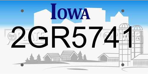 2GR5741 Iowa License Plate