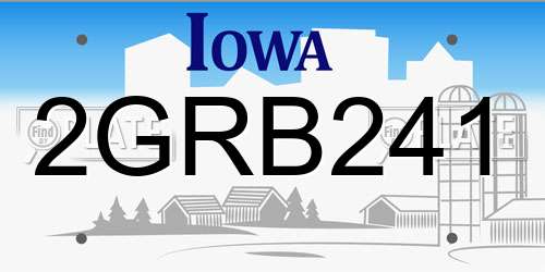 2GRB241 Iowa License Plate
