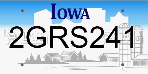 2GRS241 Iowa License Plate