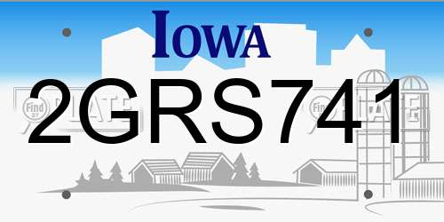 2GRS741 Iowa License Plate