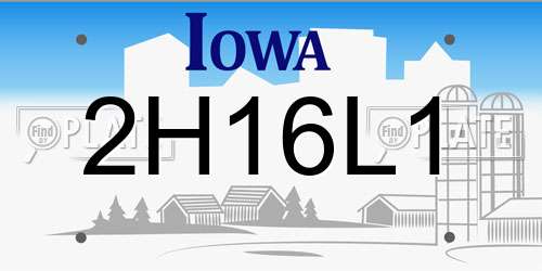 2H16L1 Iowa License Plate