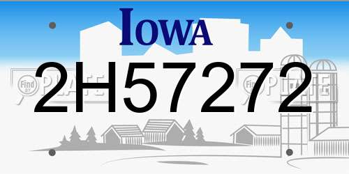 2H57272 Iowa License Plate