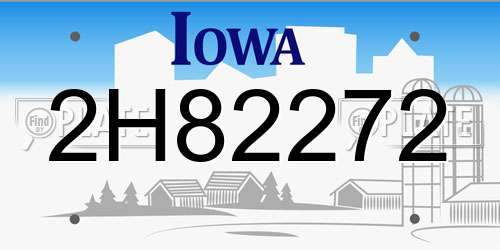 2H82272 Iowa License Plate