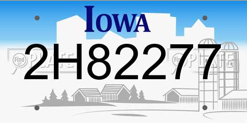 2H82277 Iowa License Plate