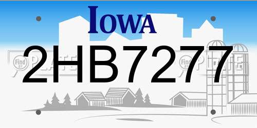 2HB7277 Iowa License Plate