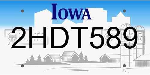 2HDT589 Iowa License Plate