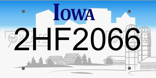 2HF2066 Iowa License Plate