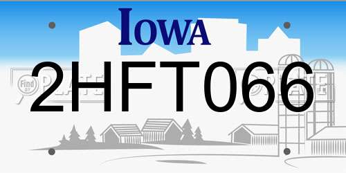 2HFT066 Iowa License Plate