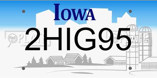 2HIG95 Iowa License Plate