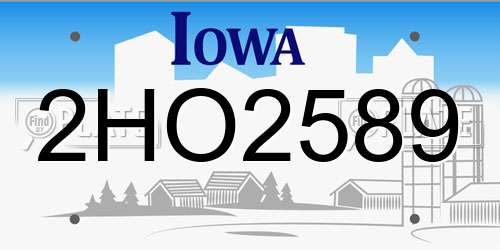 2HO2589 Iowa License Plate