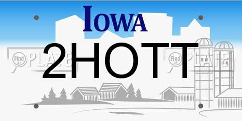 2HOTT Iowa License Plate