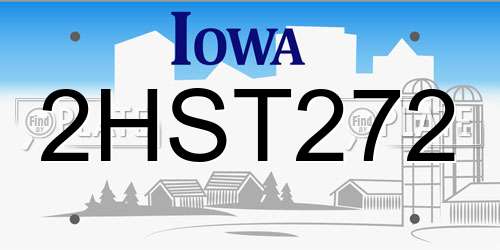 2HST272 Iowa License Plate