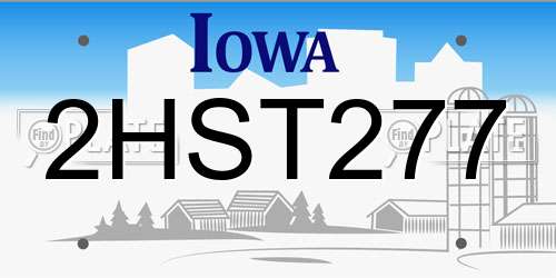 2HST277 Iowa License Plate