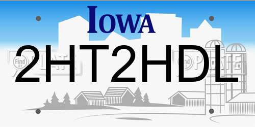 2HT2HDL Iowa License Plate