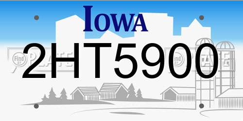 2HT5900 Iowa License Plate
