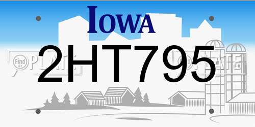 2HT795 Iowa License Plate