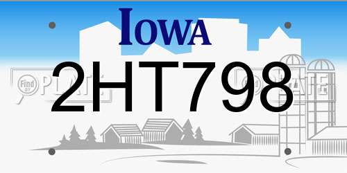 2HT798 Iowa License Plate
