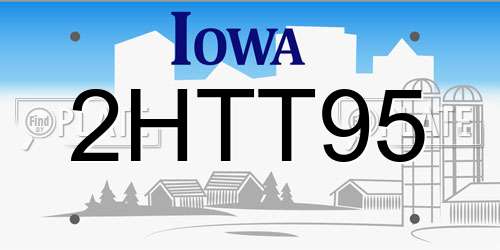 2HTT95 Iowa License Plate