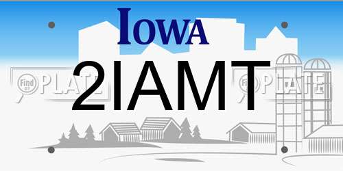 2IAMT Iowa License Plate
